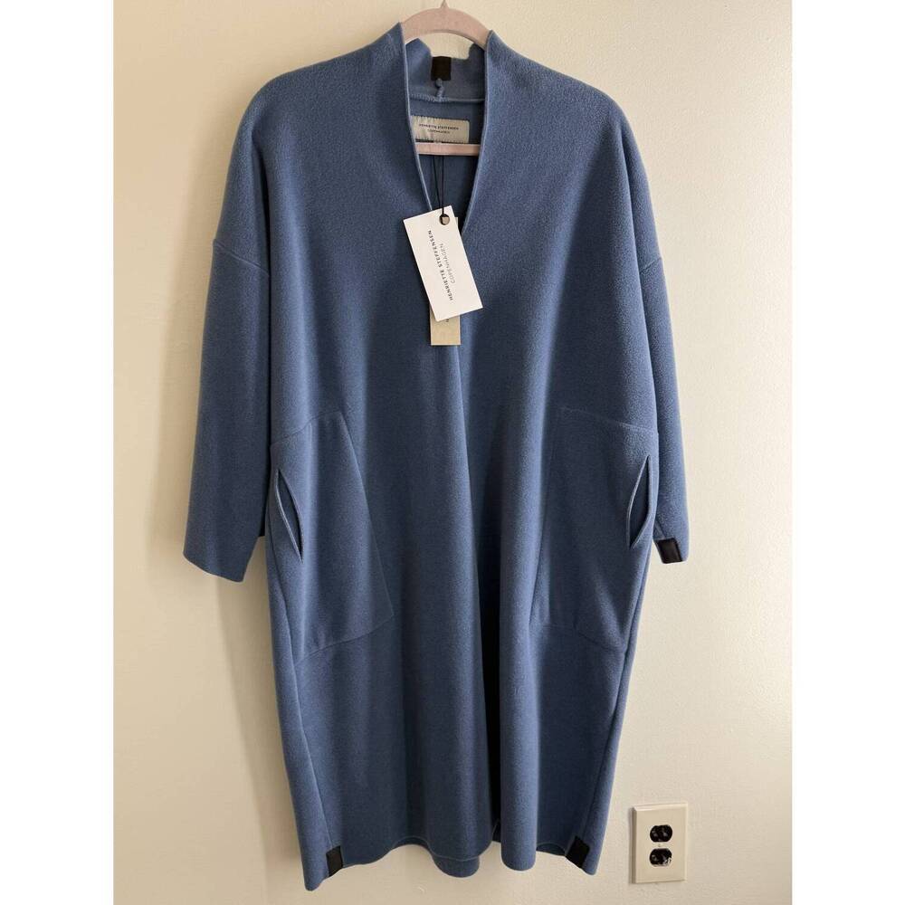 NEW HENRIETTE STEFFENSEN women's midi shirt dress in dusty blue